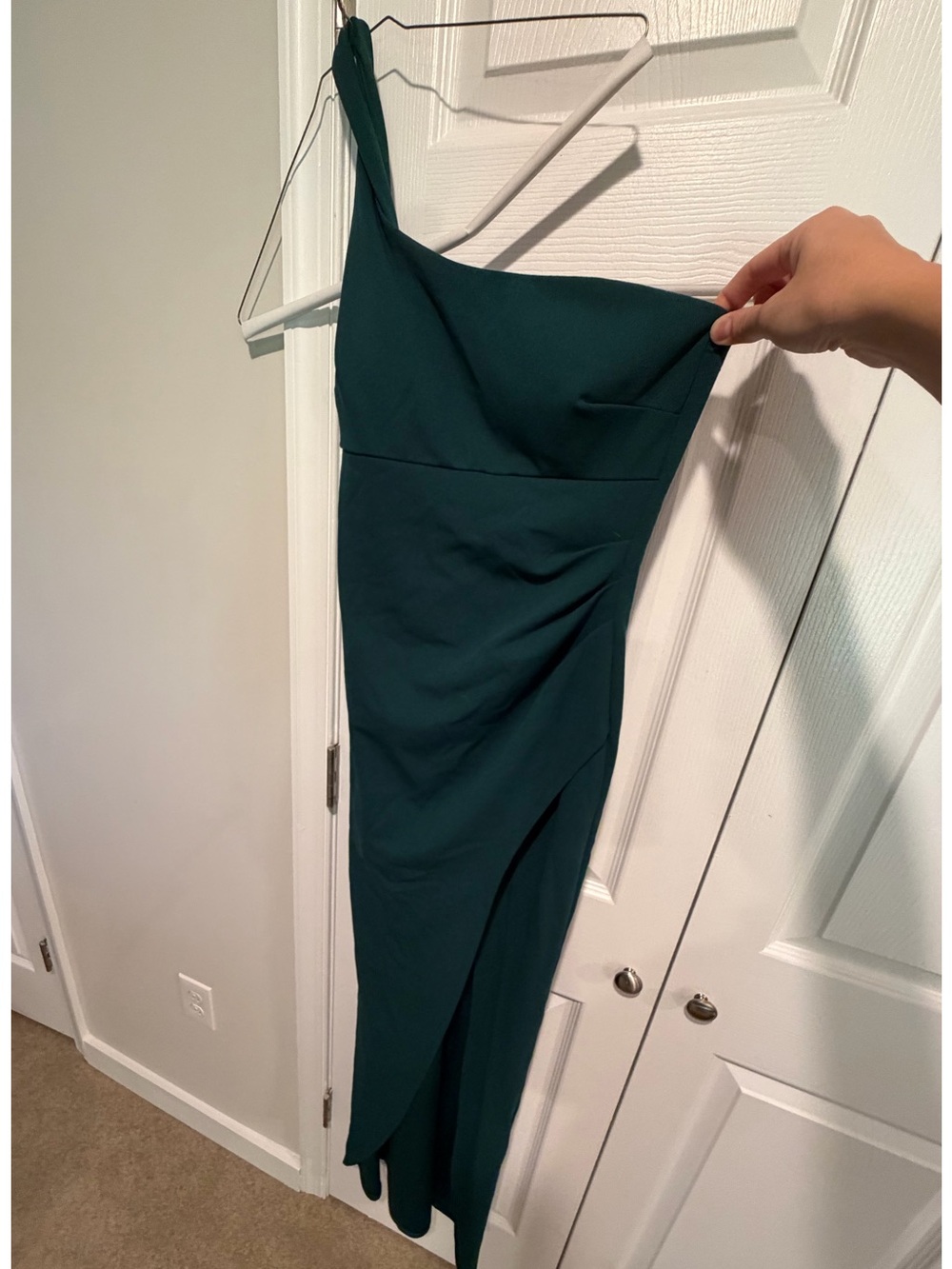Windsor One-Shoulder Teal Evening Dress
